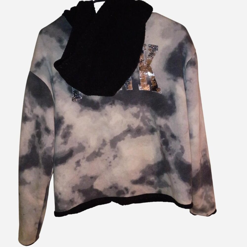 Vintage y2k VS PINK bling Sherpa reversible full zip hoodie size small